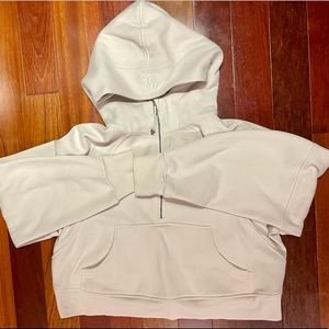 Scuba Oversized Half-Zip Hoodie in Natural Ivory